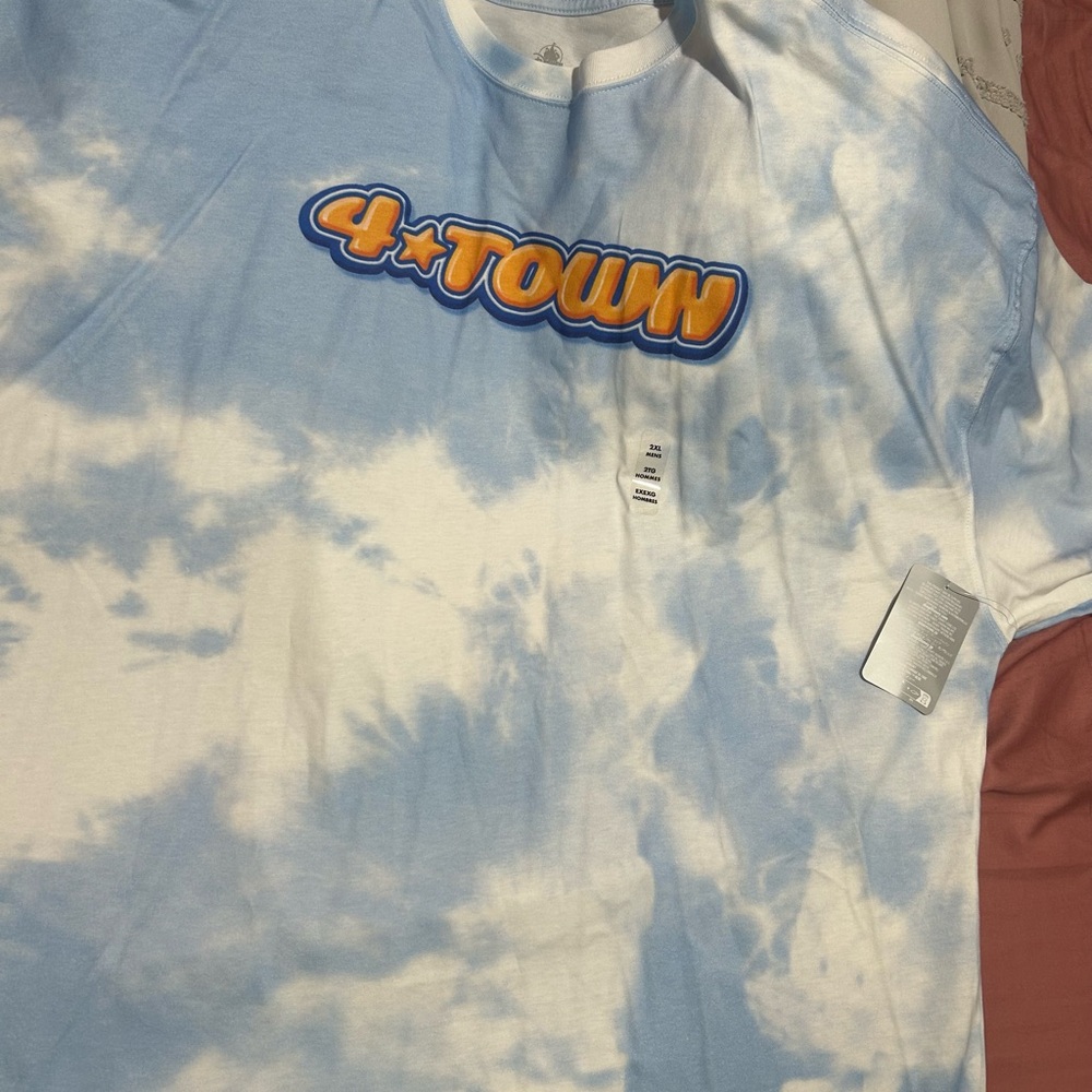 Disney 4 Town band Blue and White Tee